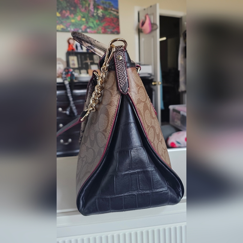 Coach Morgan Signature Satchel Bag - Picture 4 of 7